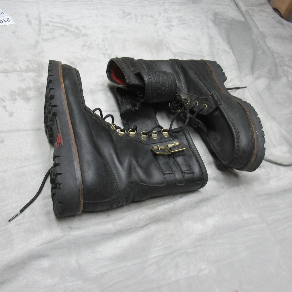 Polo Ralph Lauren Mens 9.5D Wolcott Boots BLK Leather Buckle Work Combat Ranger - Picture 5 of 16